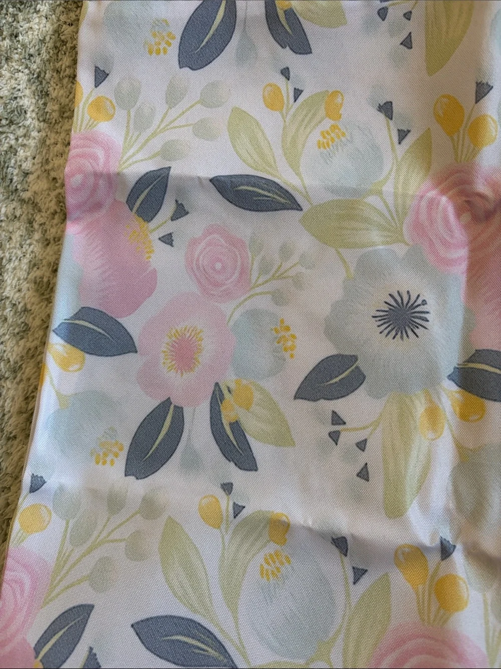 Floral Pastels Poly Canvas Tote Bag NWT 13.50”x15.75”